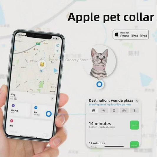 Pet GPS Tracker Halsband - Anti-Verlies Tracker voor Hond & Kat met Apple Find My