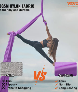 Aerial Yoga Hammock & Swing Starter Kit - 8.7/11 Yards Zijde Stof voor Alle Niveaus