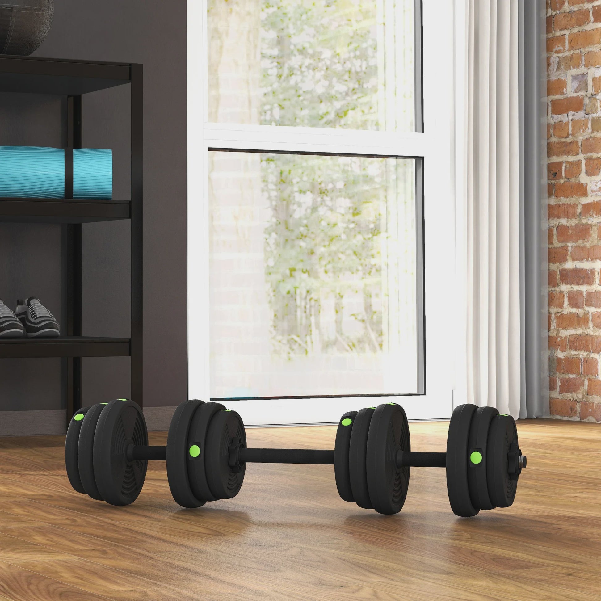 Verstelbare Dumbbell & Barbell Set (tot 25 KG) - 2-in-1 Fitness Gewichtenset met Antislip Handvatten