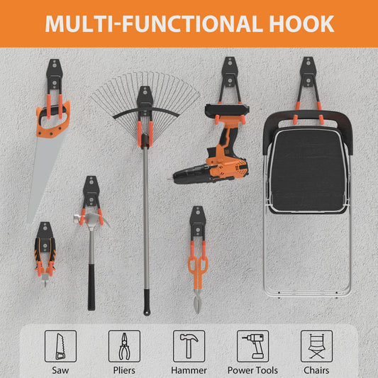 Heavy Duty Garage Haken Set - Wandmontage Organizer voor Gereedschap, Fietsen & Tuin