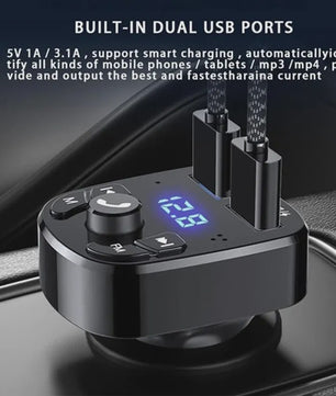 Auto MP3 Speler met Bluetooth 5.0, Dual USB Snellader en FM Transmitter