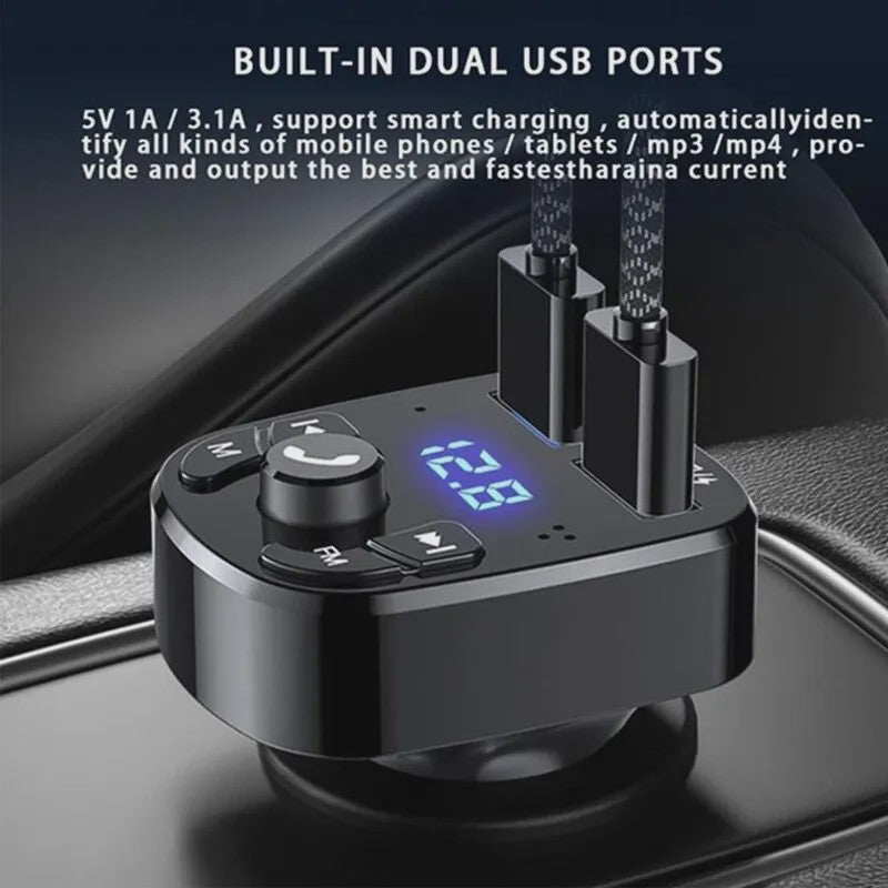 Auto MP3 Speler met Bluetooth 5.0, Dual USB Snellader en FM Transmitter