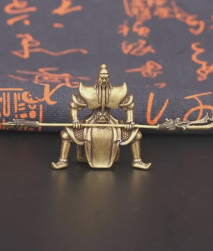 Bronzen Guan Gong Beeld op Paard - Chinese God van Rijkdom Decoratie