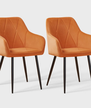 Stijlvolle Fauteuil met Armleuningen - Fluweel of Kunstleer, Zwarte Metalen Poten - Modern Design