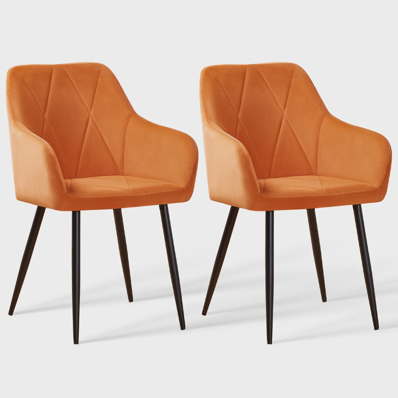 Stijlvolle Fauteuil met Armleuningen - Fluweel of Kunstleer, Zwarte Metalen Poten - Modern Design
