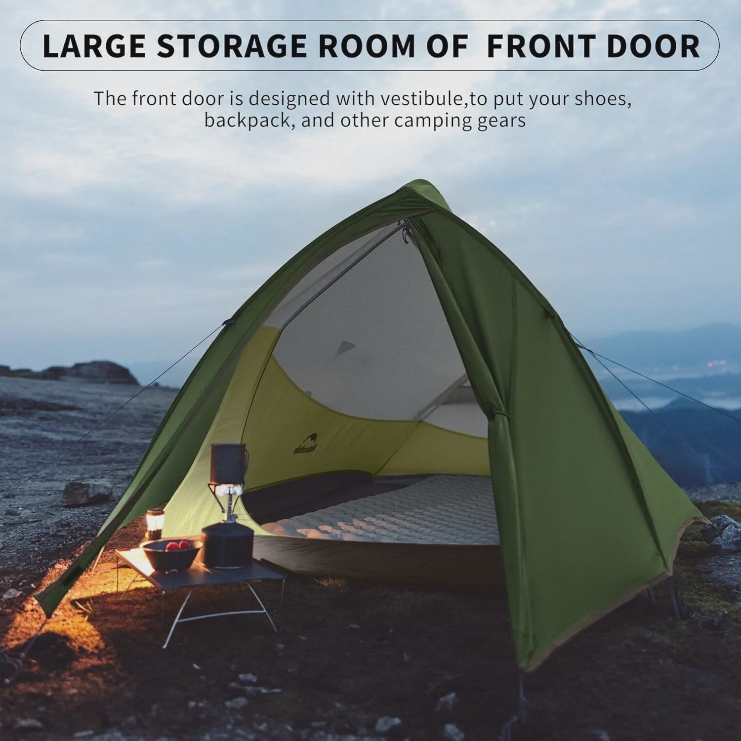 Naturehike Cloud Up Pro 1-Persoons Lichtgewicht Trekking Tent - Waterdicht & Eenvoudig Op te Zetten