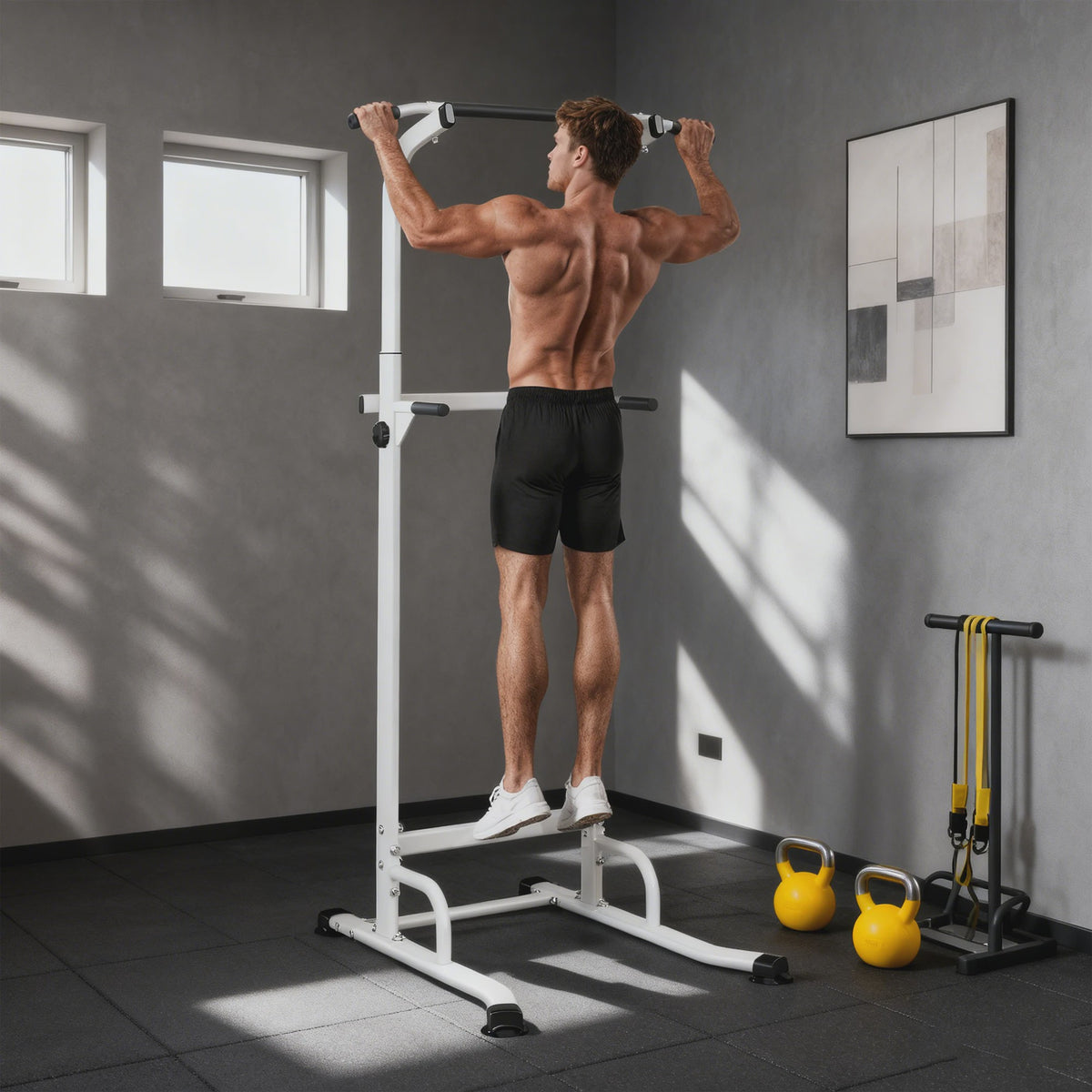 Krachtstation Power Tower: Verstelbaar voor Pull-ups, Dips & Bodybuilding Thuis