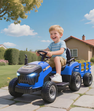 Elektrische Kinder Tractor met Afneembare Aanhanger - 12V Accu, 3-5 Km/U, Afstandsbediening