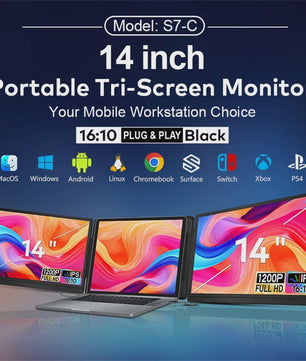 14-inch Draagbare Dual Laptop Monitor - Full HD Uitbreidbaar Scherm voor Productiviteit