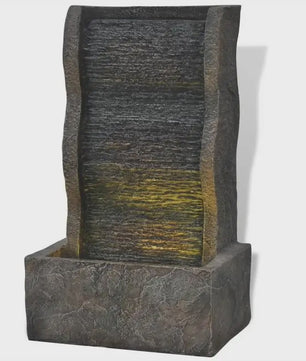 Stijlvolle Buitenfontein met Geïntegreerde Lamp - Polyresin 28.5x20.5x49.5 cm