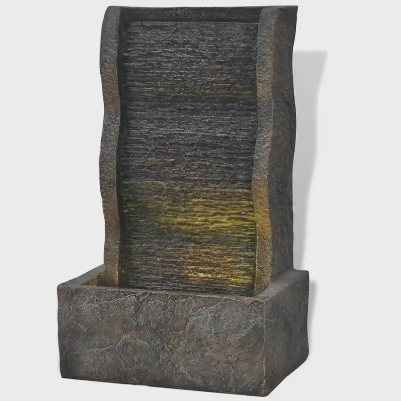 Stijlvolle Buitenfontein met Geïntegreerde Lamp - Polyresin 28.5x20.5x49.5 cm