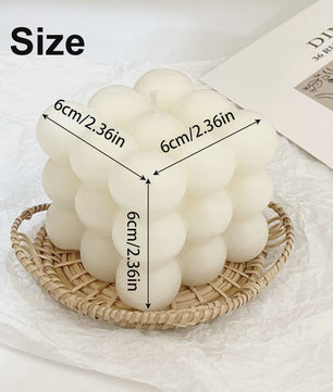 Sfeervolle Vanille Geur Bubble Kaars - Decoratieve Soja Wax Kubus Kaars voor Huis & Kantoor