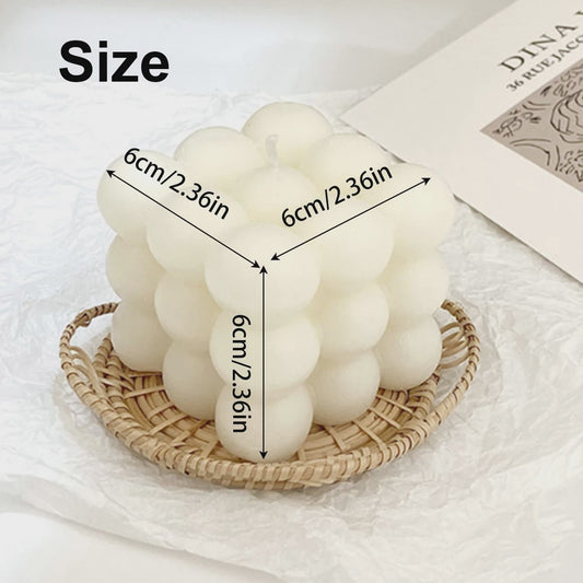Sfeervolle Vanille Geur Bubble Kaars - Decoratieve Soja Wax Kubus Kaars voor Huis & Kantoor