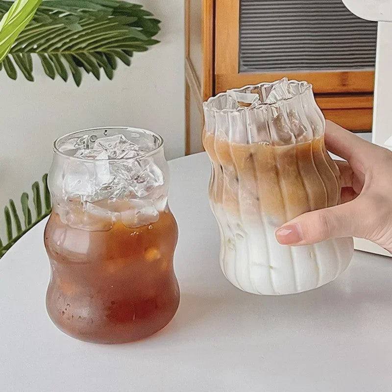 Creatieve Glazen Tumbler - Hittebestendig & Transparant voor Koffie, Sap, Cocktails