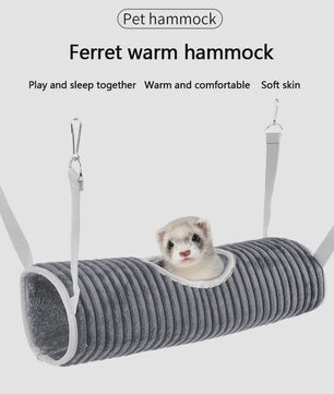 Warme Hangmat Tunnel voor Hamsters, Fretten & Kleine Huisdieren - Speelgoed, Slaapplek & Verstophol
