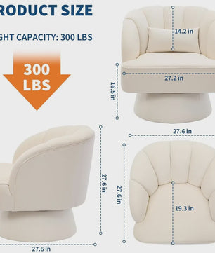 Draaibare Fluweel Lounge Fauteuil met 360° Rotatie - Comfortabele Leesstoel