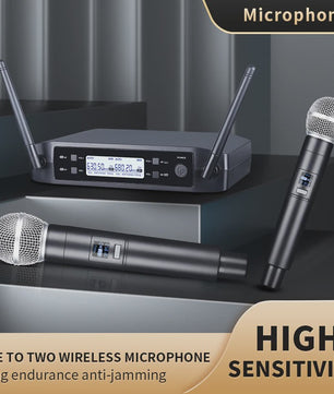 Draadloze Microfoon Set - UHF Dual Channel Handheld Microfoon voor Karaoke, Feest & Presentaties