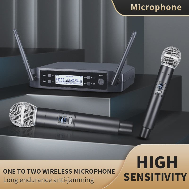 Draadloze Microfoon Set - UHF Dual Channel Handheld Microfoon voor Karaoke, Feest & Presentaties