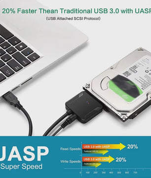 USB 3.0 naar SATA Adapter Kabel voor 2.5" en 3.5" HDD/SSD