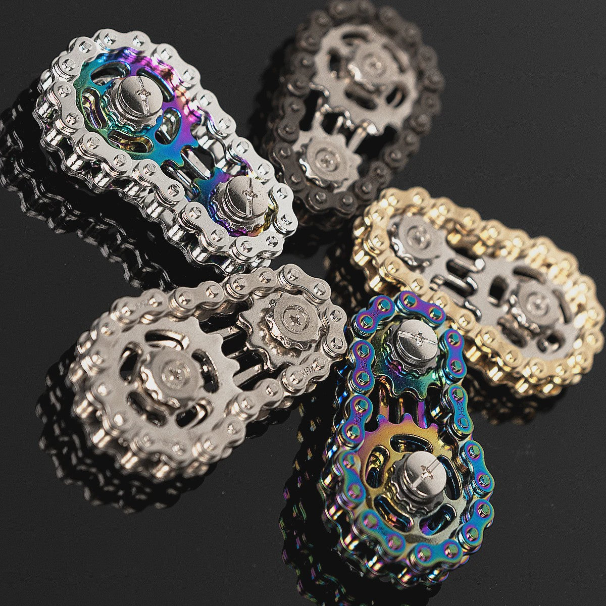 Fietsketting Fidget Spinner - Stille CNC Roestvrij Staal Gear Speelgoed voor Volwassenen