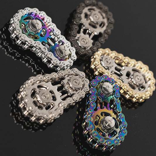 Fietsketting Fidget Spinner - Stille CNC Roestvrij Staal Gear Speelgoed voor Volwassenen