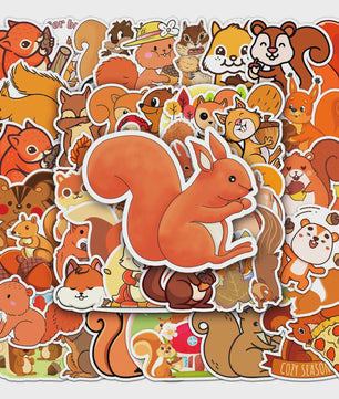 50x Schattige Eekhoorn Stickers - Waterdicht & Vinyl voor Skateboard, Snowboard & Meer