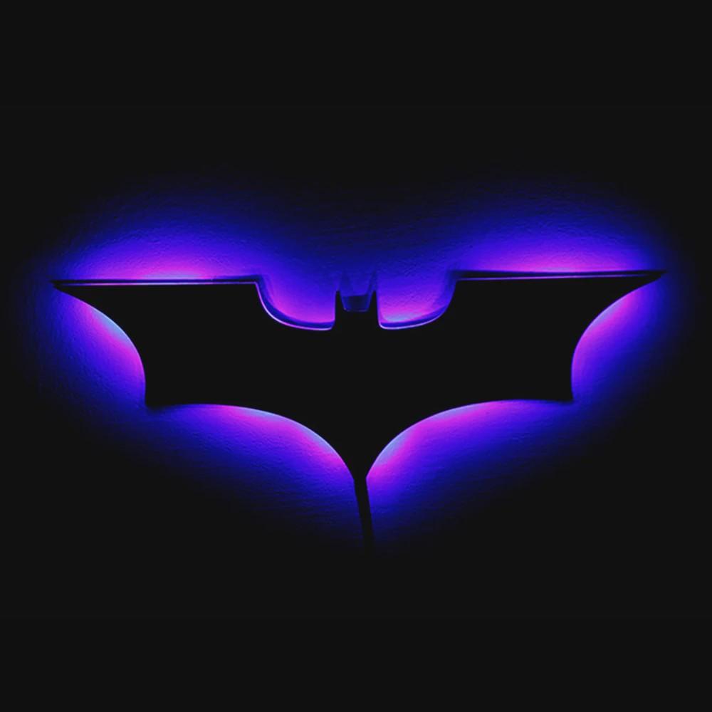 Creatieve 3D Bat-logo Wandlamp met RGB LED en Afstandsbediening