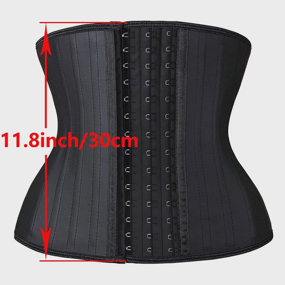 Latex Waist Trainer Corset met 25 Stalen Baleinen en Haak-oogsluiting