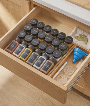 24 Delige Set Glazen Kruidenpotjes 120ml met Shaker Insert - Keuken Organisatie