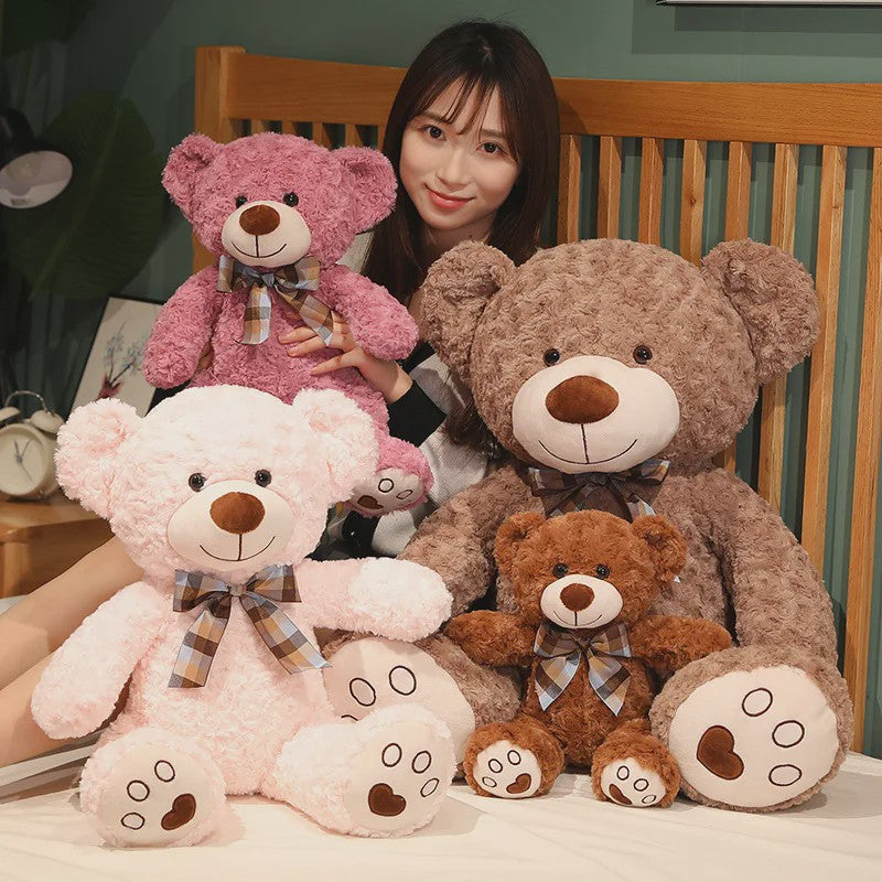 Kawaii Teddybeer Pluche Kussen met Strik - 25/35cm
