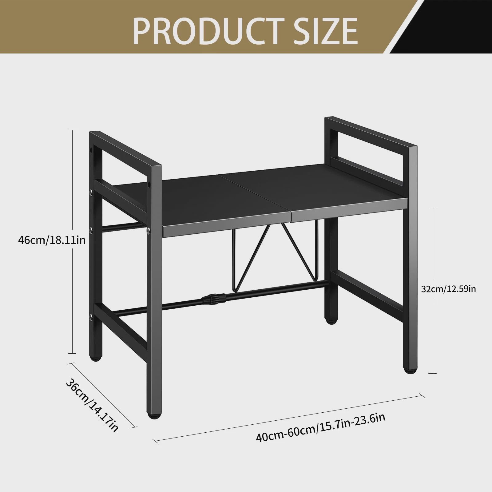 Uitschuifbare Magnetron Planken Organizer - 42-64cm - Vocht- & Roestvrij - Keuken Opbergrek
