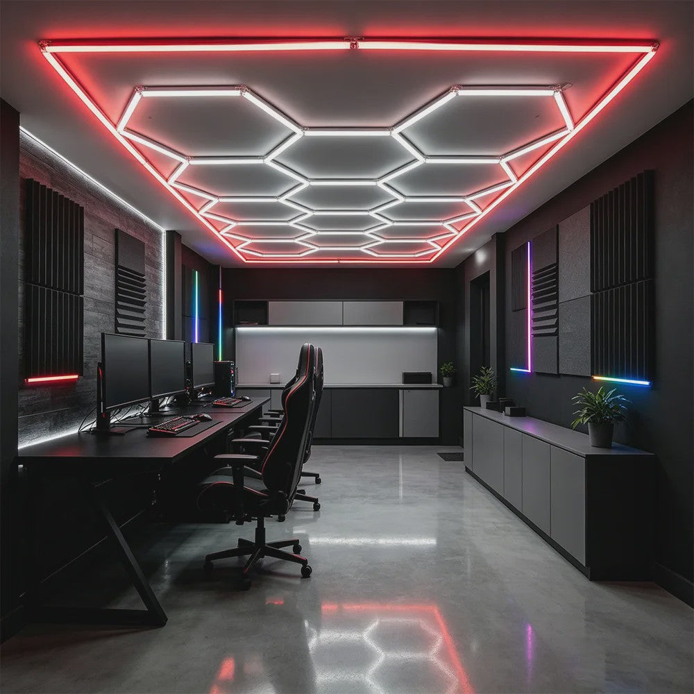 Modulaire Hexagon LED Garageverlichting - 14 Modules, Ultrahelder 6500K Wit, DIY Montage