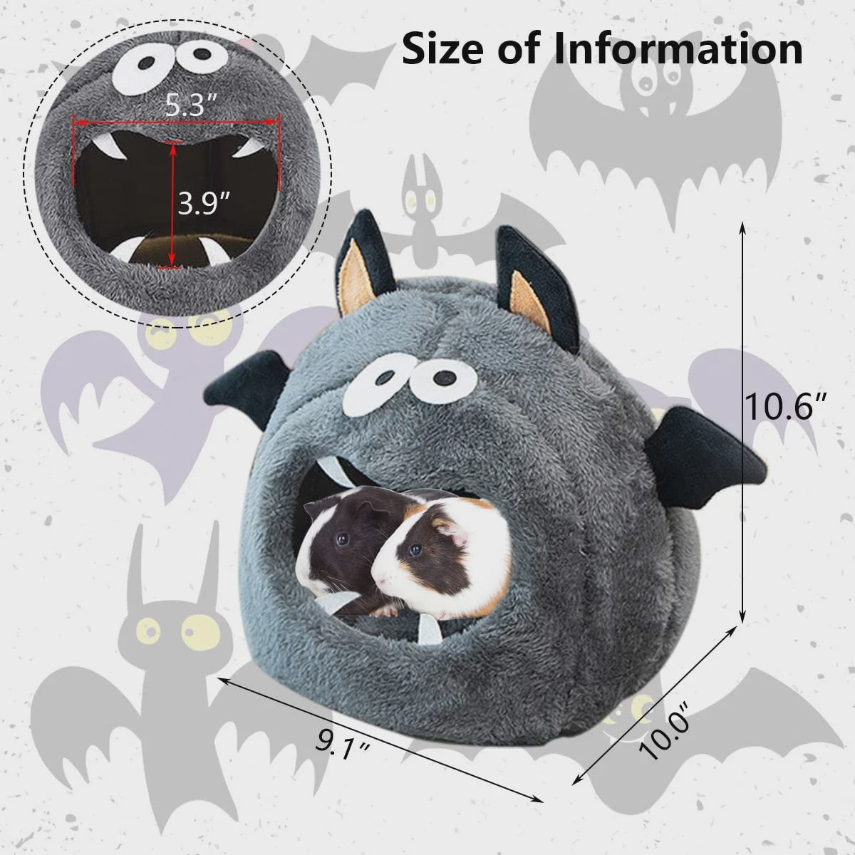 Monster Huisje & Bedje voor Kleine Huisdieren - Warm & Knus