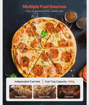 Draagbare Pizzaoven voor Buiten - 12 inch, Pellets, Ingebouwde Thermometer & Snel Bakken