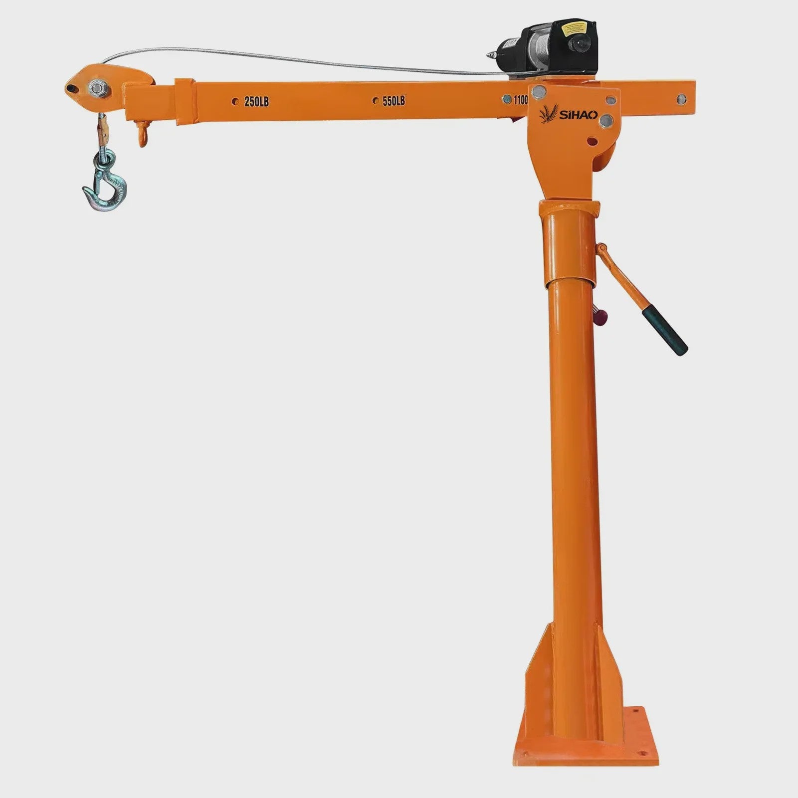 Krachtige 1100 LBS (499 kg) Elektrische Jib Kraan met 360° Draaibaarheid voor Vrachtwagen en Werkvoertuigen
