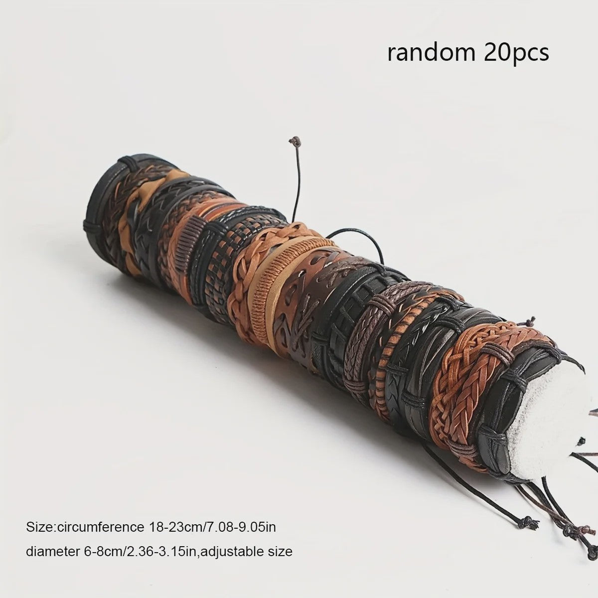 Set van 20 Handgemaakte Leren Armbanden voor Heren & Dames - Etnisch & Bohemien Stijl