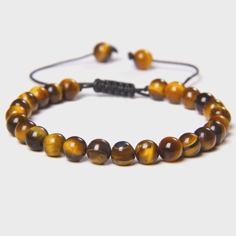 Blauwe Tijgeroog Kralen Armband 6MM - Natuursteen Meditatie Sieraden
