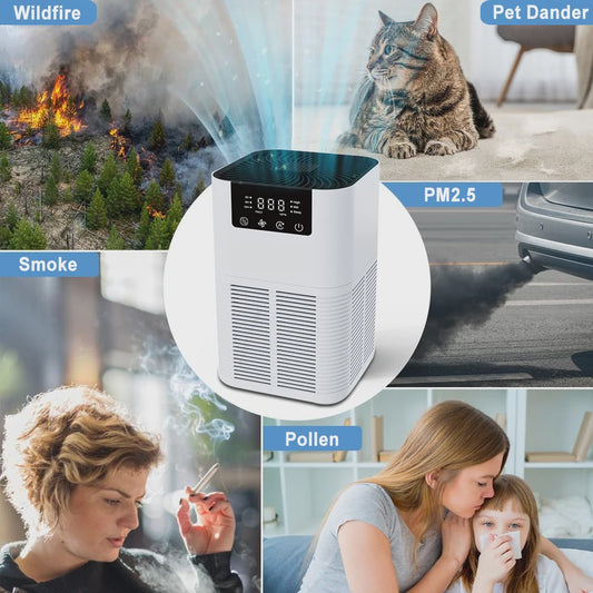 Luchtzuiveraar met HEPA-filter, ionisator en aromatherapie – Verwijder rook, geurtjes en allergenen