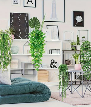 4x Kunst Hangplanten - Faux Eucalyptus & Klimop - UV-Bestendig Plastic voor Buiten & Binnen Decoratie