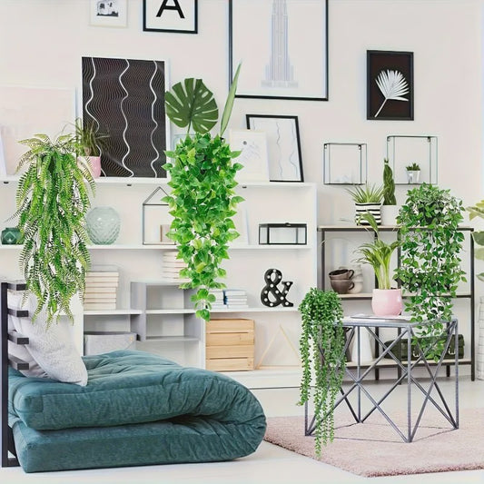 4x Kunst Hangplanten - Faux Eucalyptus & Klimop - UV-Bestendig Plastic voor Buiten & Binnen Decoratie