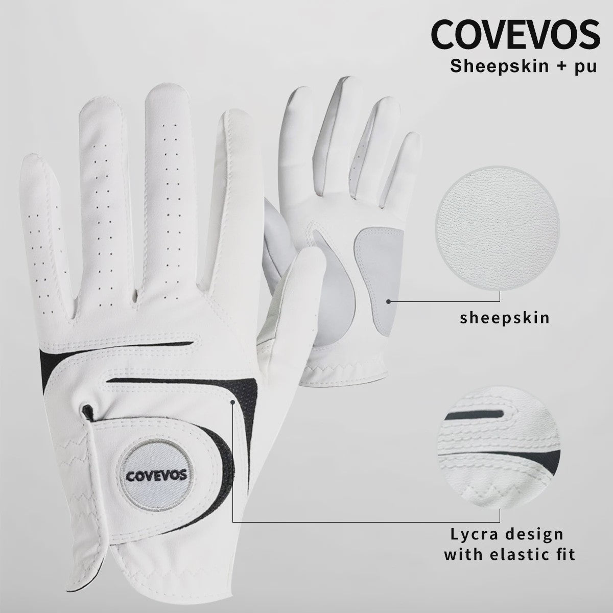 Hoogwaardige Golfhandschoen van PU en Premium Lamsvel - Zacht en Comfortabel