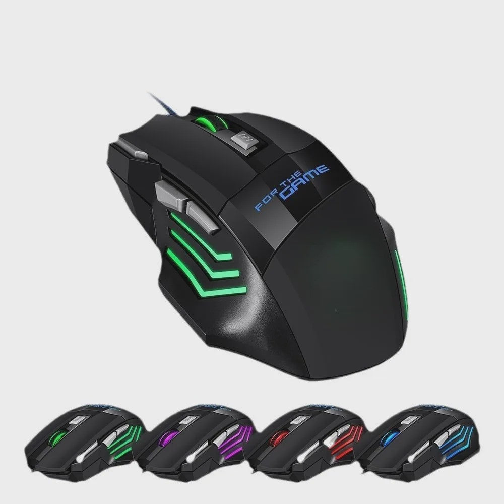 RGB Gaming Muis met 7 Knoppen en 2400 DPI - Ergonomisch & Bedraad