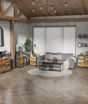 Industriële Ladekast met 3 Lades en 2 Open Planken - 44x29x92 cm