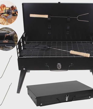 Draagbare Opvouwbare Houtskool BBQ Grill voor Buiten, Camping & Picknick