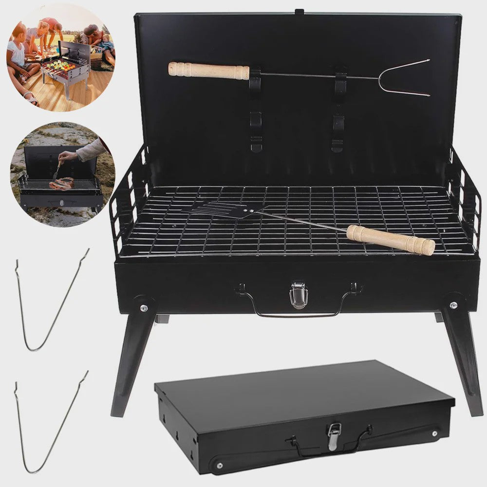 Draagbare Opvouwbare Houtskool BBQ Grill voor Buiten, Camping & Picknick