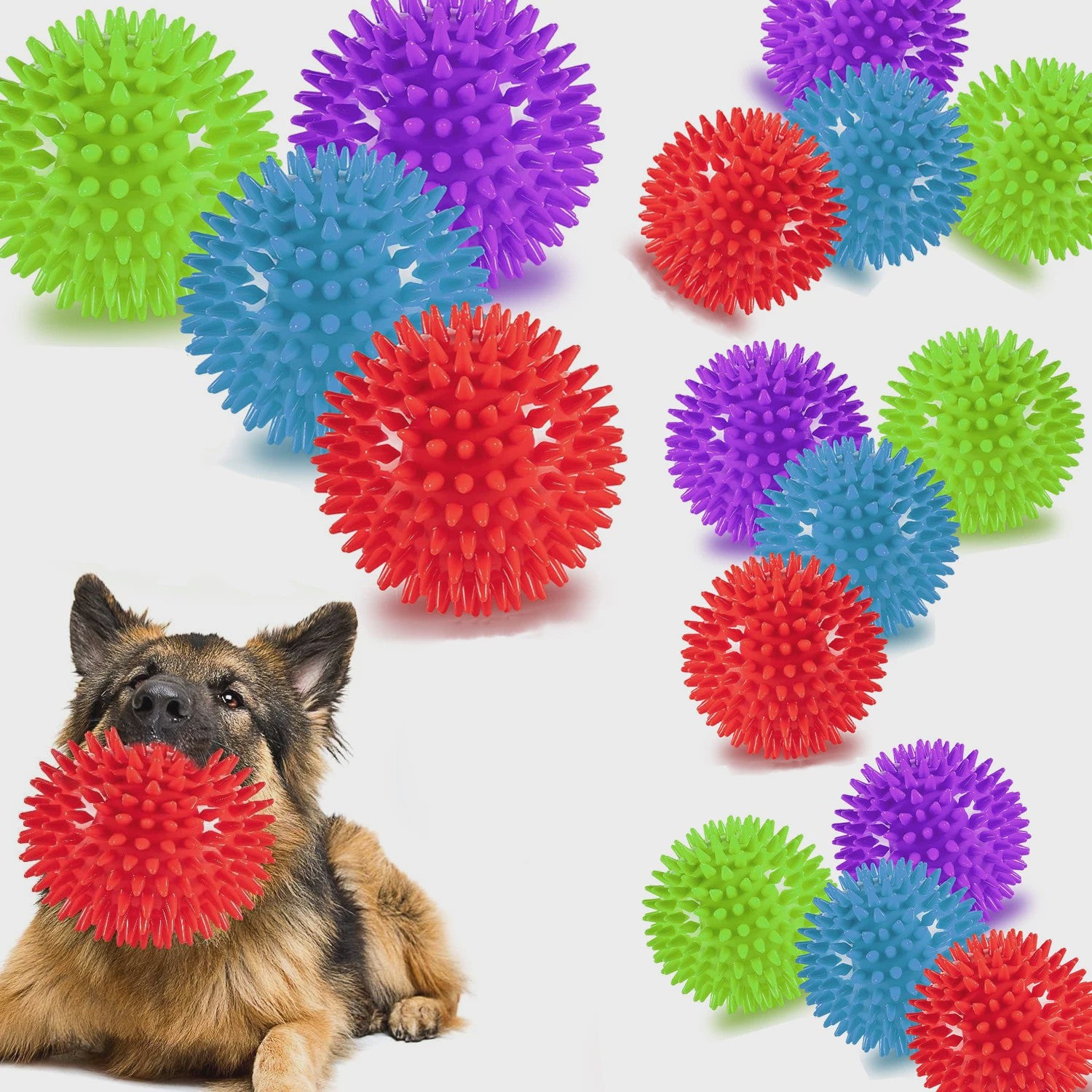 Hondenballen met Piepje - Spiky Speelgoed Ballen voor Tandverzorging en Plezier - Set van 36