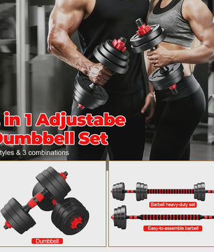 Verstelbare Dumbbell Set 25kg - Zandgevuld voor Krachttraining Thuis