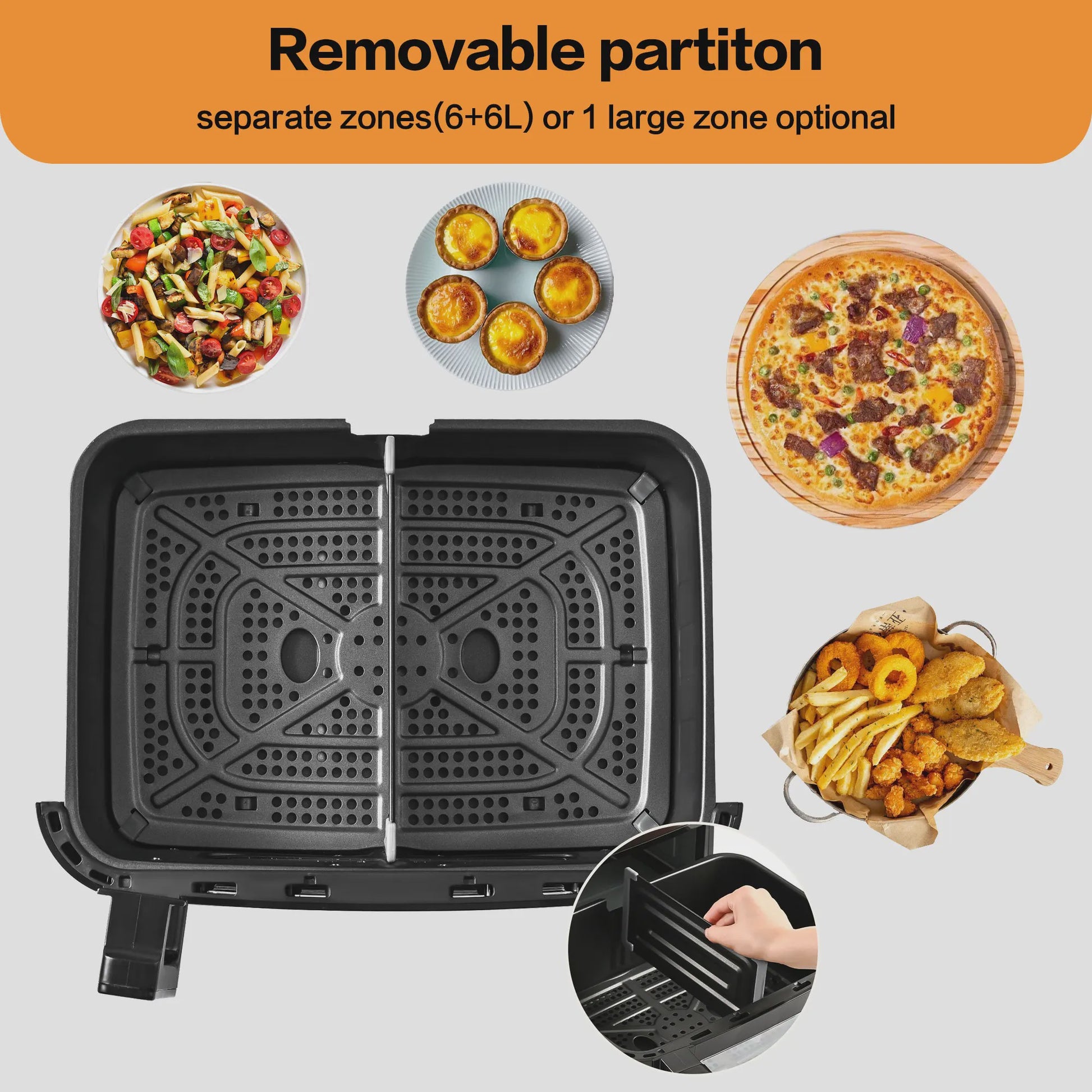 XXL Airfryer 12L met Dubbele Kamer, Touchscreen & 8 Programma's