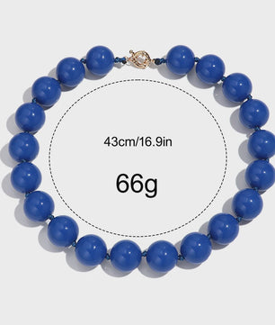 Handgemaakte Retro Acryl Ketting met Grote Kleurrijke Kralen - Statement Choker