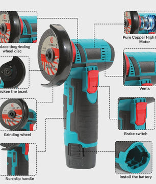 12V Snoerloze Haakse Slijper Kit - Compacte Mini Polijst- en Snijmachine voor Doe-het-zelf